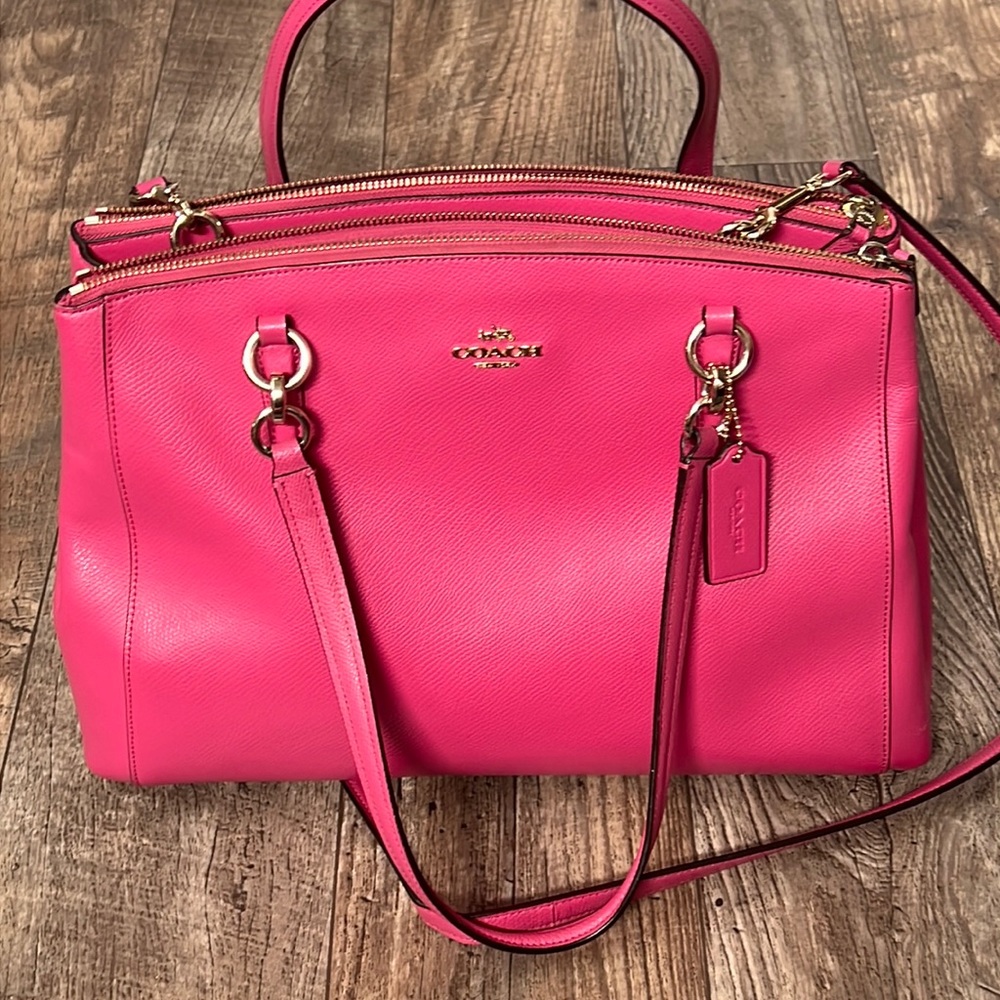 Coach Christie Carry all purse bubble gum pink